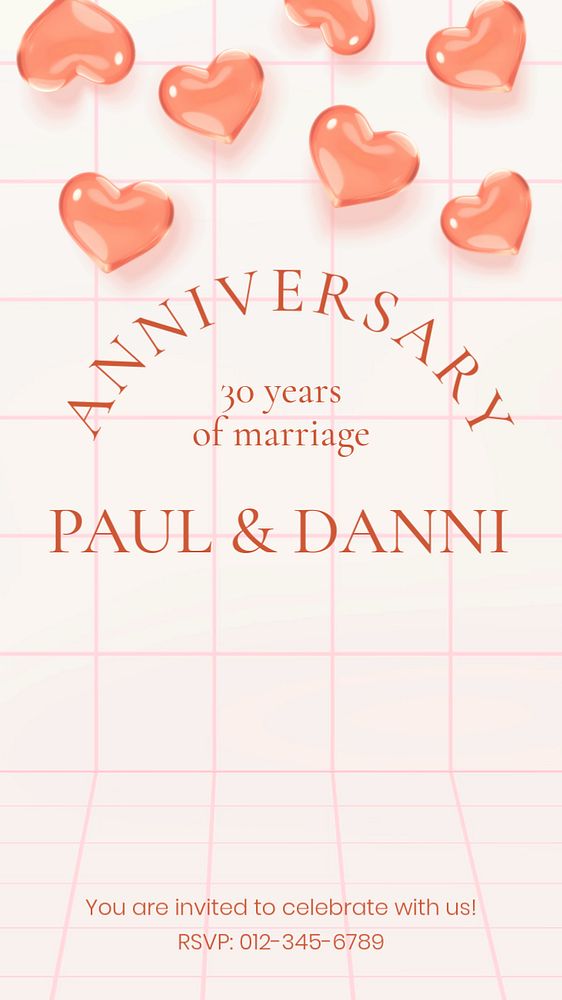 Anniversary celebration Instagram story template, editable design