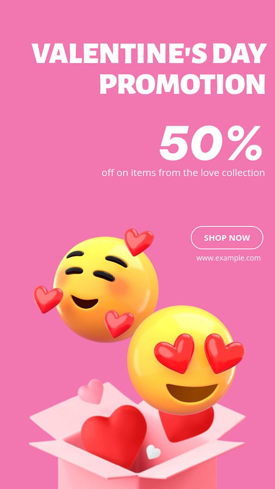 Valentine's sale Instagram story template, editable design