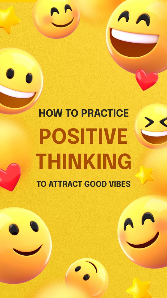 Positive thinking Instagram story template, editable design