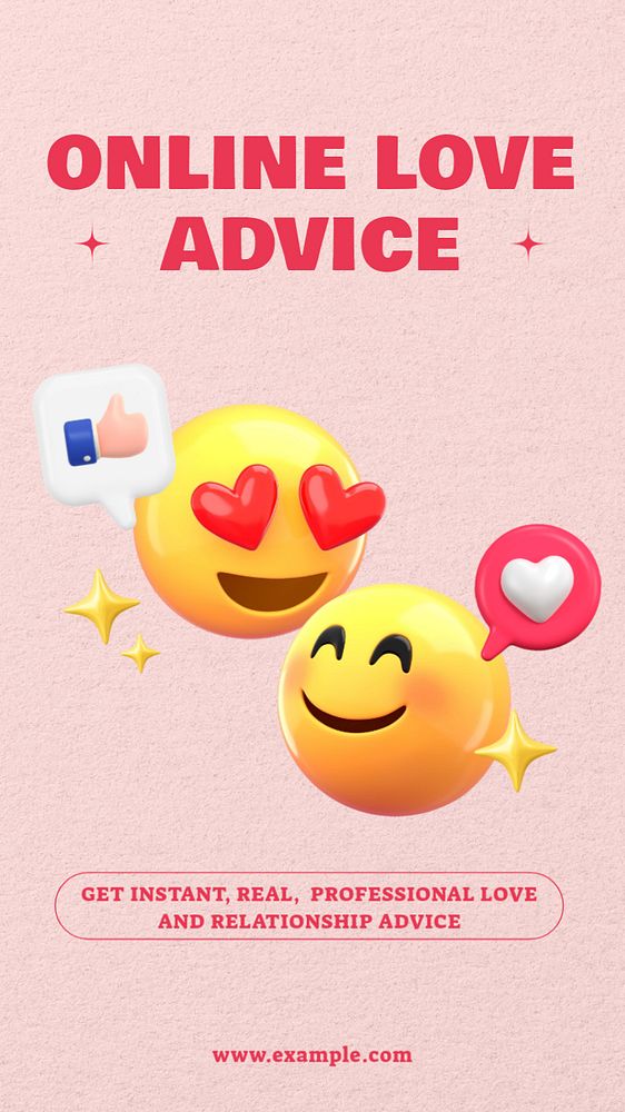 Love advice Instagram story template, editable design