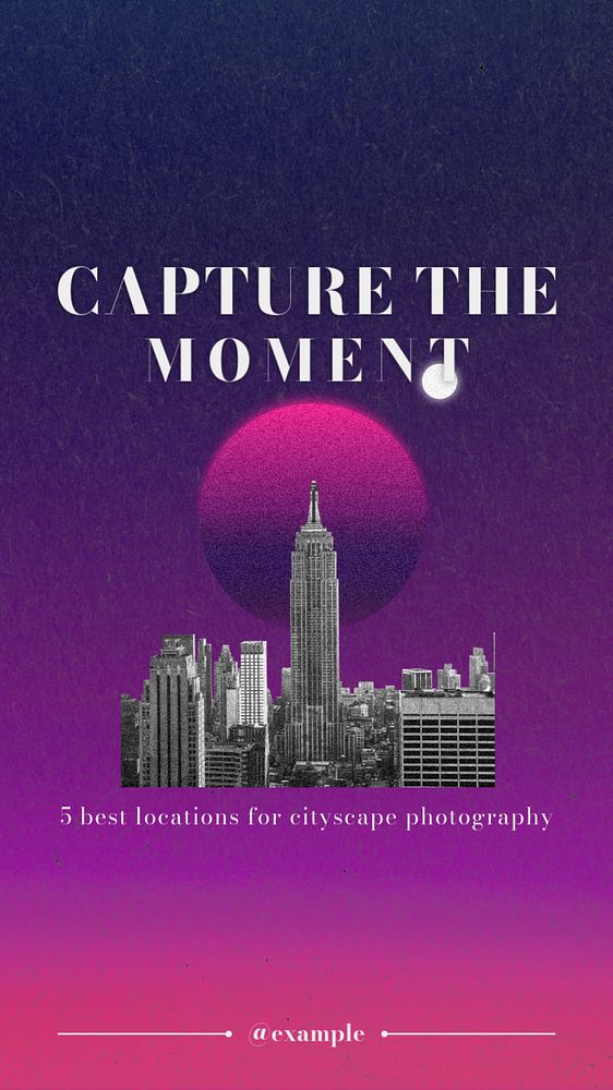 Retro cityscape Instagram story template, editable design