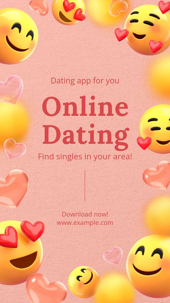 Online dating Instagram story template, editable design