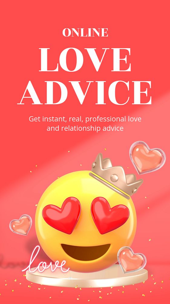 Love advice Instagram story template, editable design