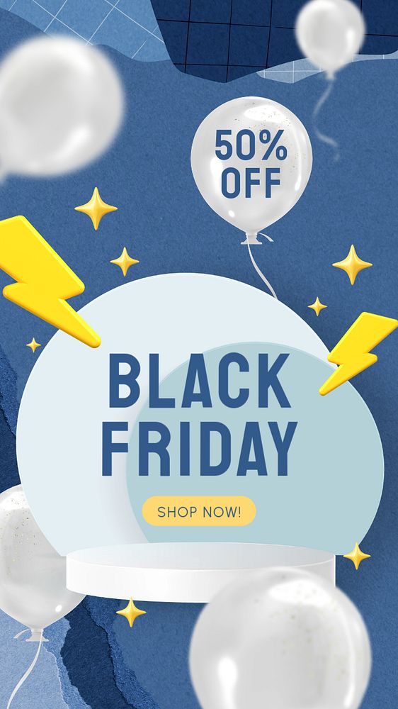 Black Friday Instagram story template, editable design