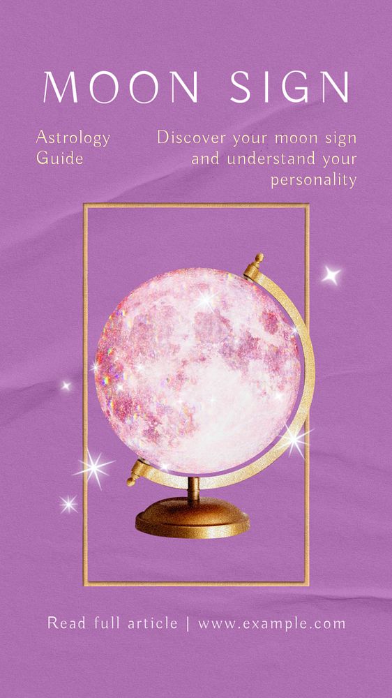 Moon sign Instagram story template, editable design