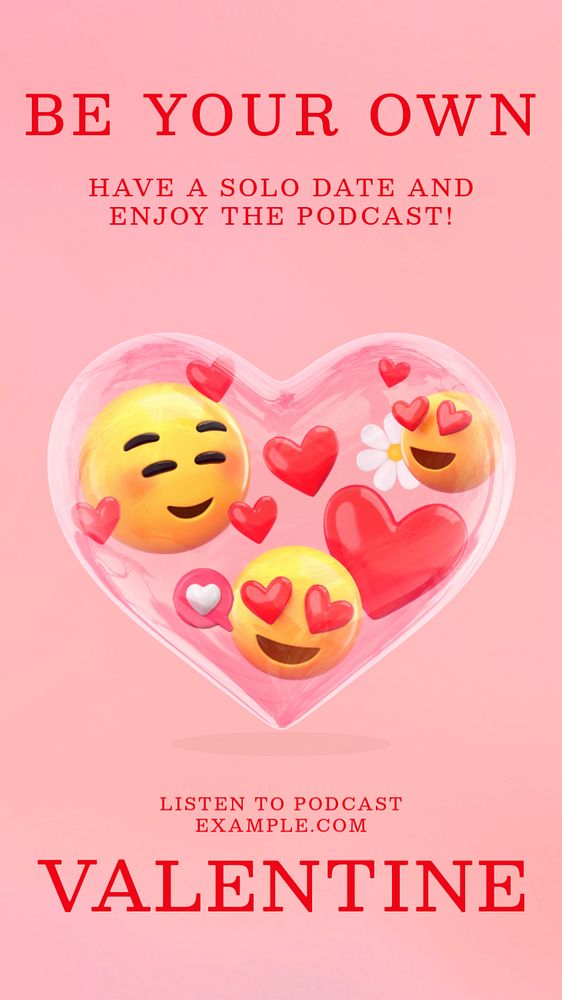 Valentine's Day Instagram story template, editable design