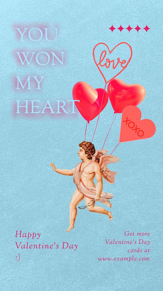 Valentine's cupid Instagram story template, editable design