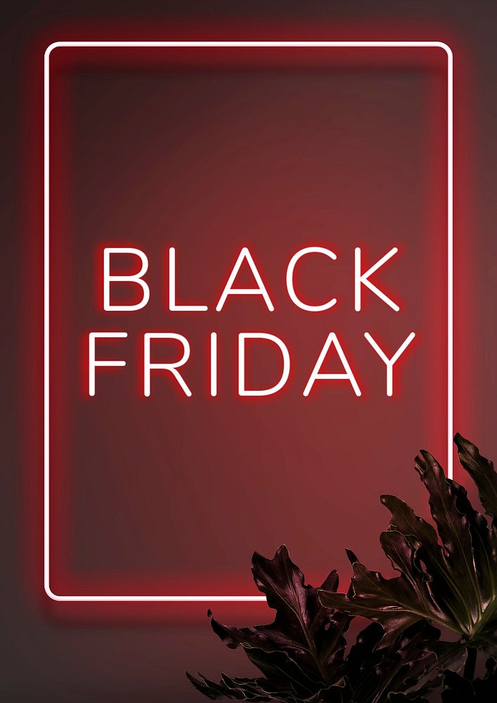 Black Friday poster template, red editable design