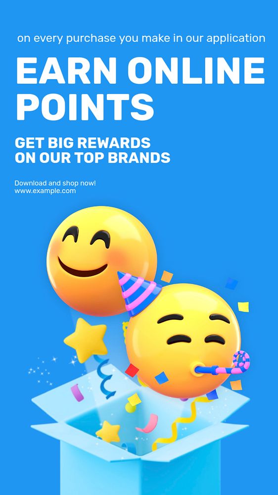 Online points Instagram story template, editable design