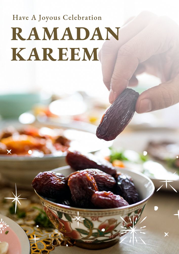 Ramadan poster template, editable design