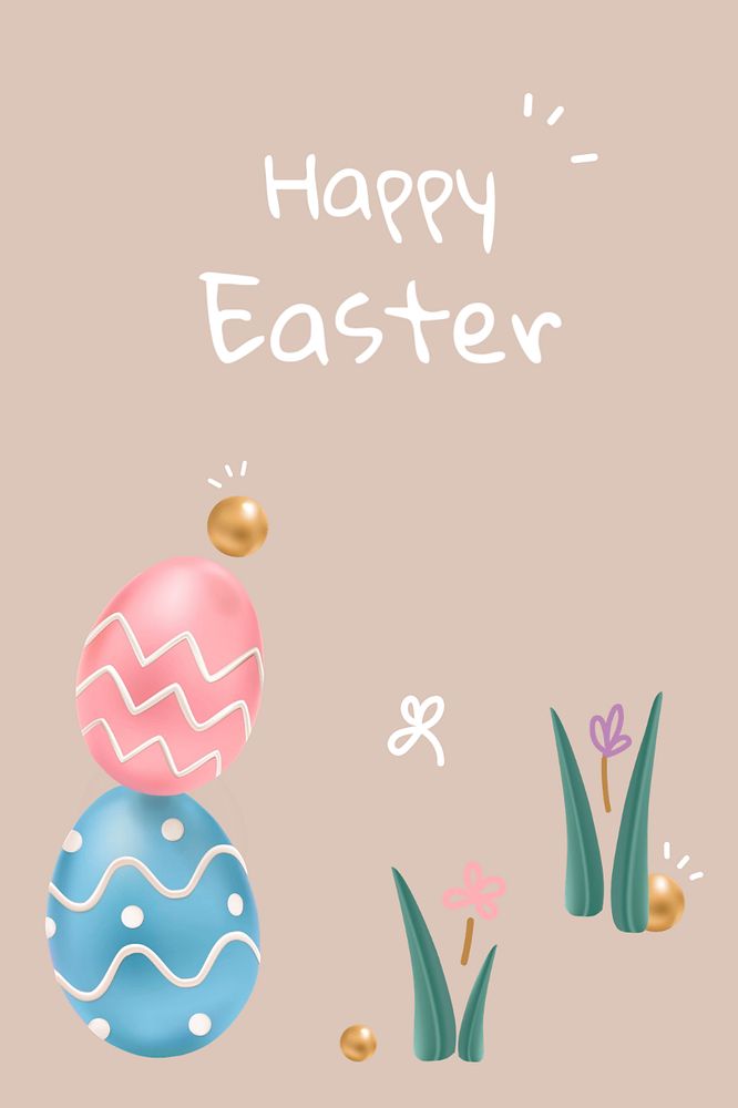 Beige Easter template, editable Pinterest pin design