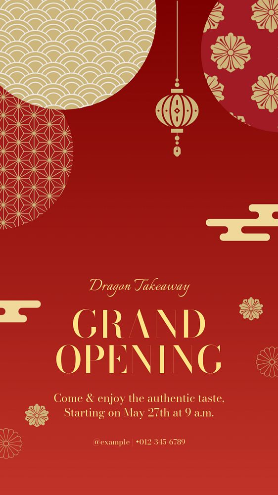 Grand opening Instagram story template, editable design