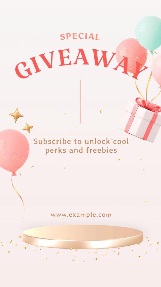 Special giveaway Instagram story template, editable design