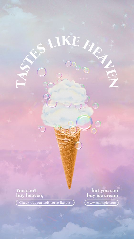 Ice-cream aesthetic Instagram story template, editable design