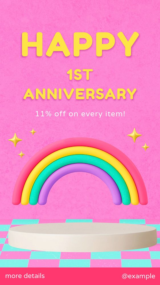 Happy anniversary Instagram story template, editable design