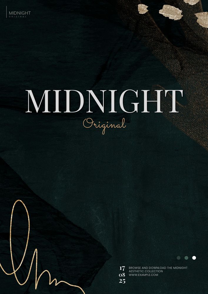 Dark midnight poster template, editable design