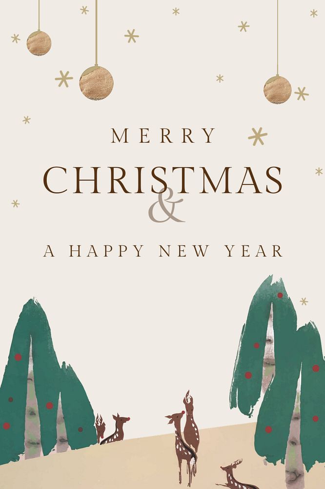 Christmas greeting Pinterest pin template, editable festive design