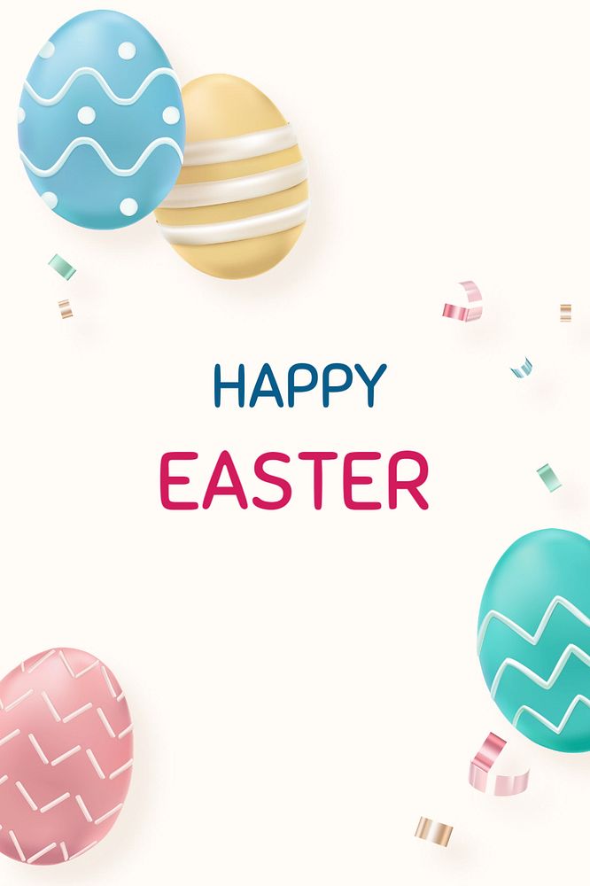 Happy Easter template, editable Pinterest pin design