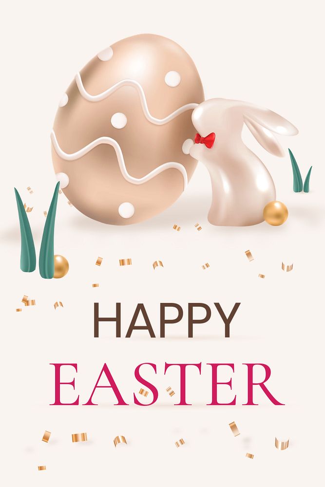 3D Easter template, editable Pinterest pin design