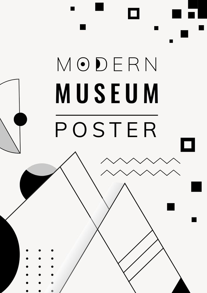 Modern black geometric poster template, editable simple design