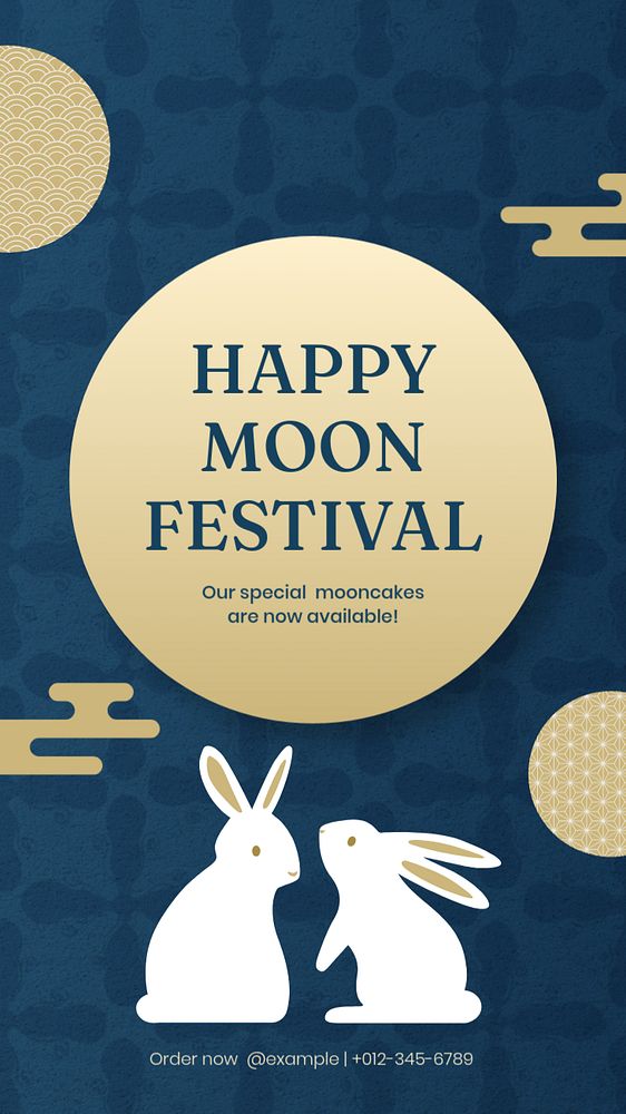 Moon festival Instagram story template, editable design