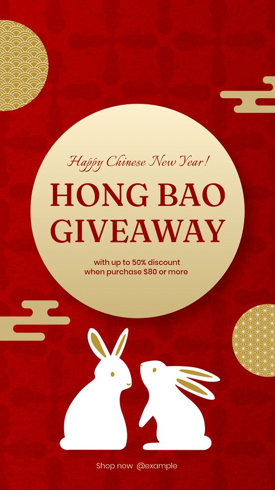 Hong Bao Instagram story template, editable design