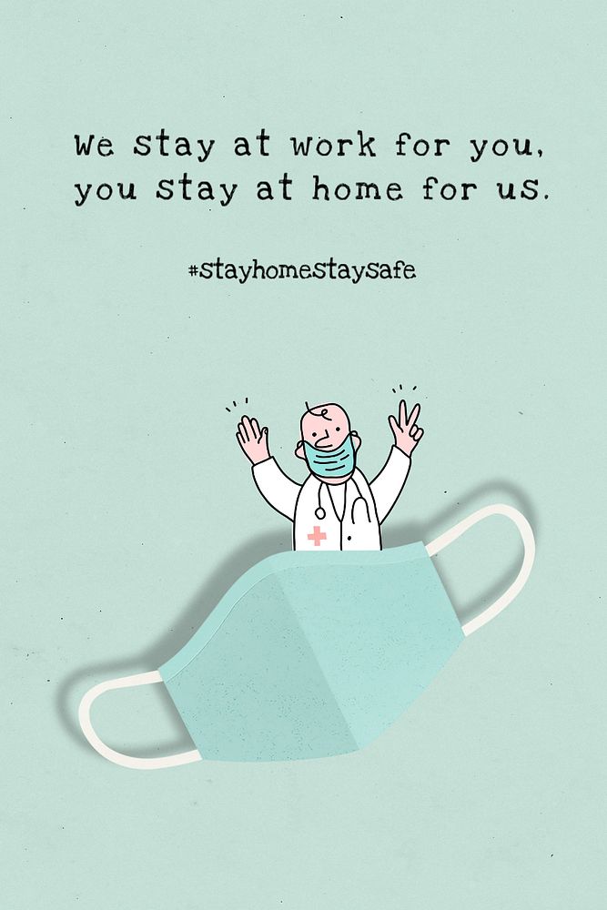 Stay home Pinterest pin template, editable design