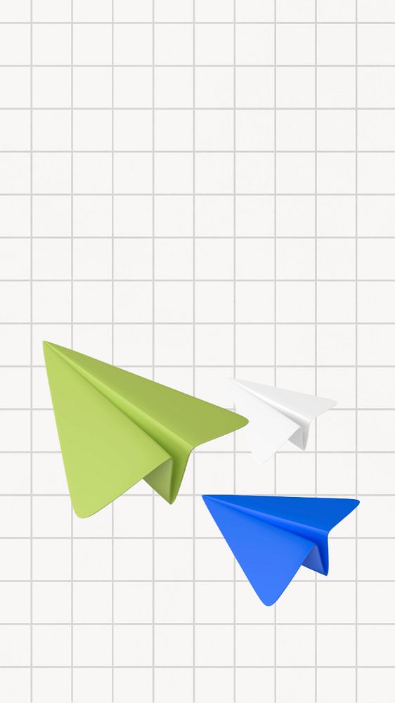 Cute paper planes iPhone wallpaper, editable background