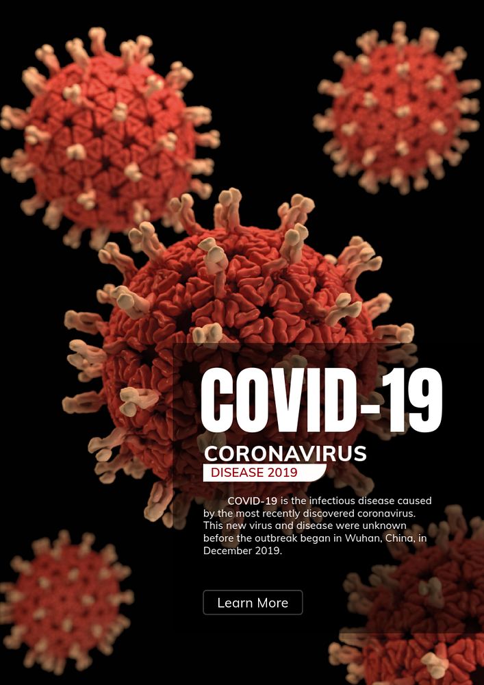 Covid-19 ultrastructure editable poster template