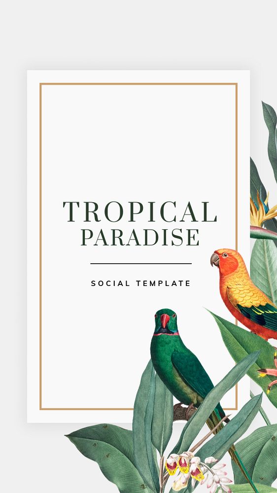 Tropical Facebook story template, editable design