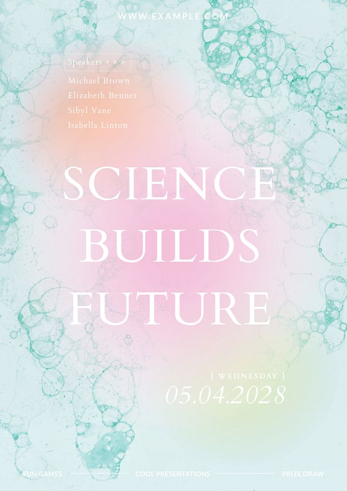 Science event poster template, editable design