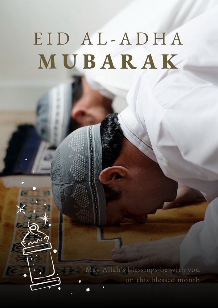 Eid Mubarak poster template, editable design