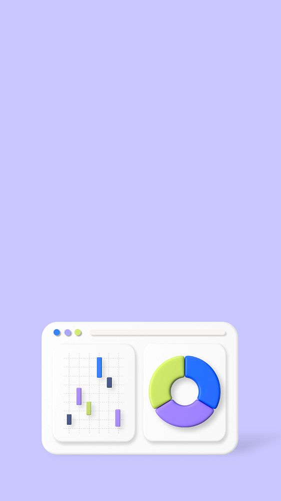 Business analytics, purple iPhone wallpaper, editable 3D graphics & background 