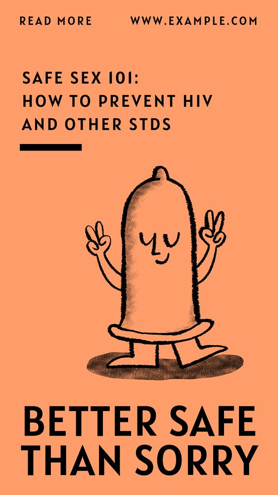 Condom doodle Instagram story template, editable design