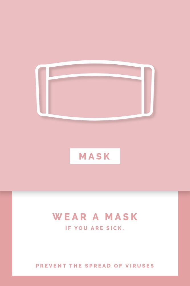 Wear mask poster template, editable design