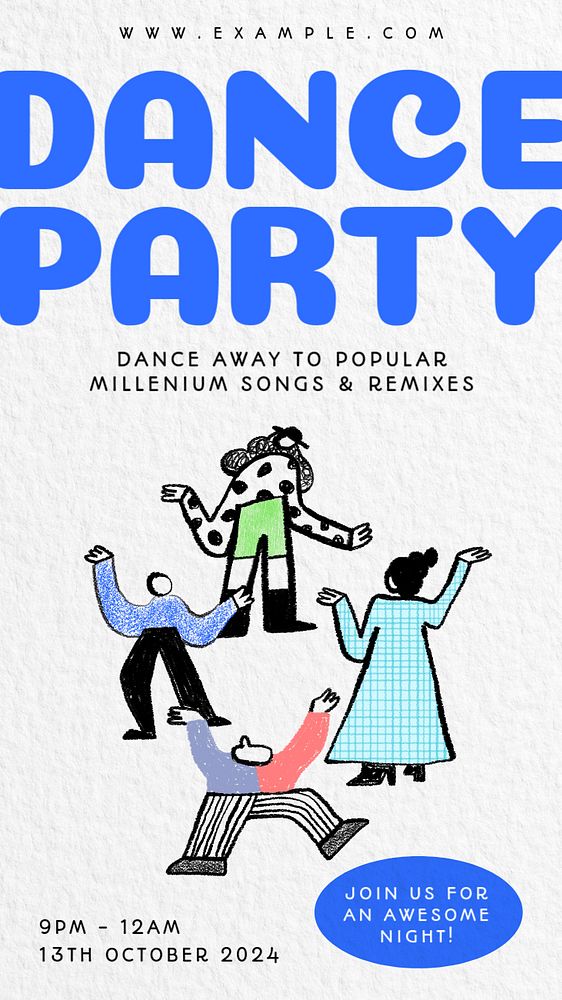 Dance party Instagram story template, editable design