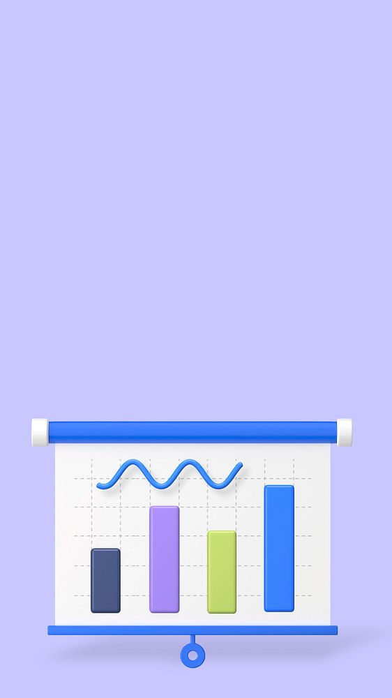 Business data presentation iPhone wallpaper, editable 3D graphics & background 