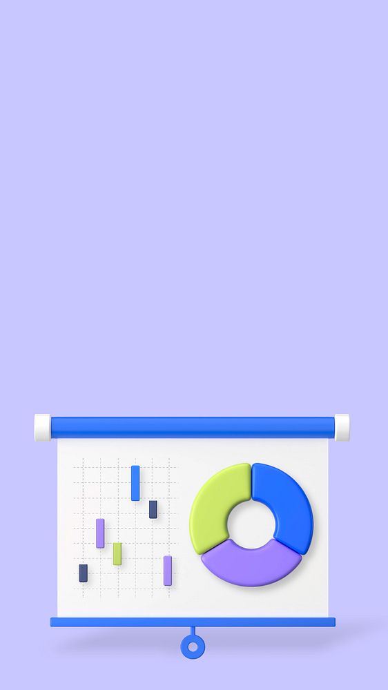 Market demographics presentation iPhone wallpaper, editable 3D graphics & background 