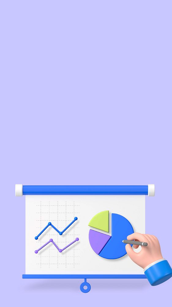 Business development, purple iPhone wallpaper, editable 3D graphics & background 