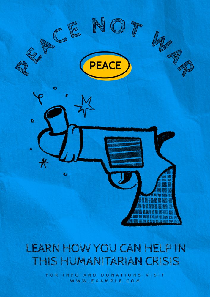 Peace not war poster template, editable design