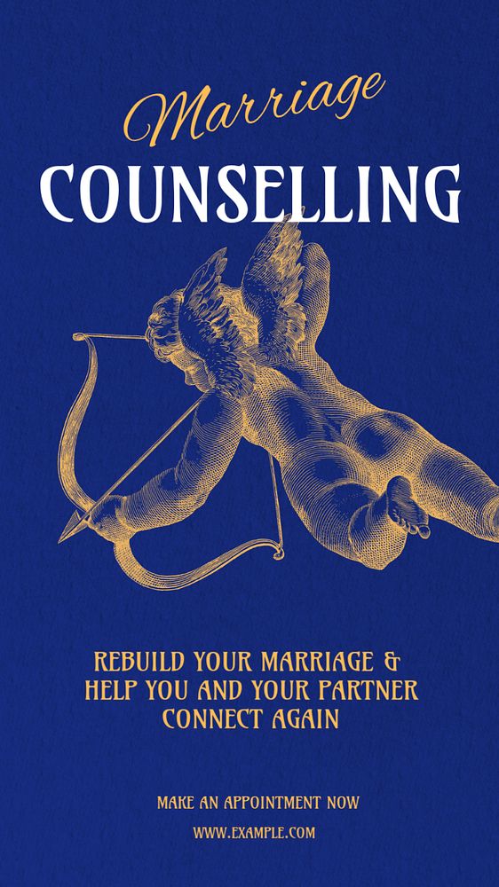 Marriage counselling Facebook story template, editable Art Nouveau design, remixed by rawpixel