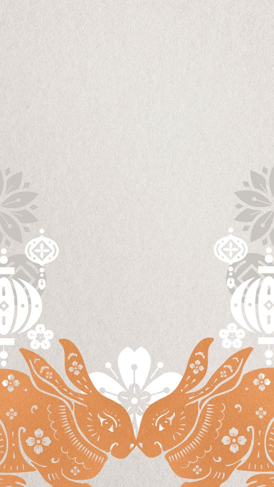 Festive Chinese rabbit mobile wallpaper, New Year celebration background, editable design