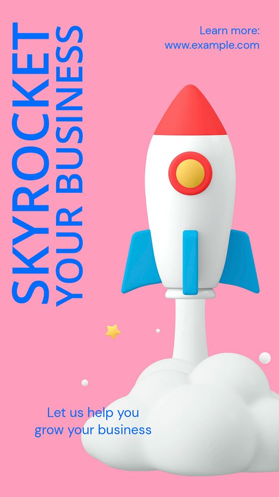 Skyrocket your business Instagram story template, editable text and funky design