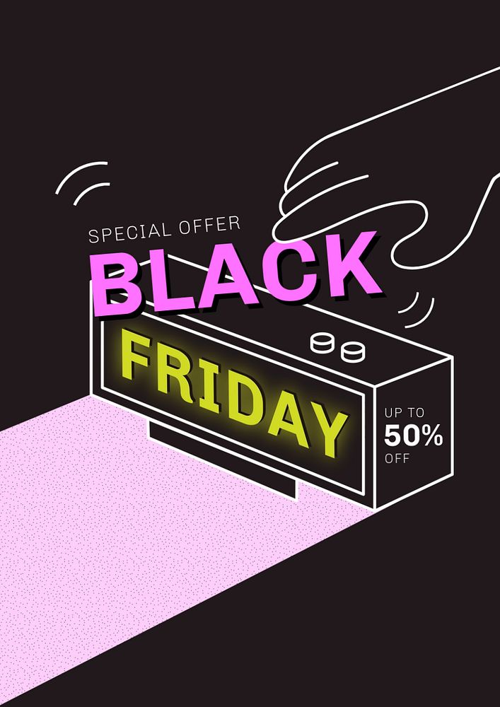 Black Friday sale poster template, editable design