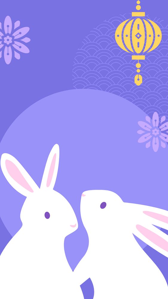 Year of Rabbit iPhone wallpaper, animal zodiac sign background, editable design