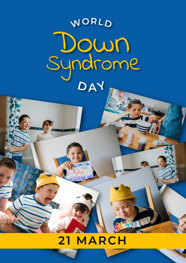 World Down Syndrome Day poster template, editable design