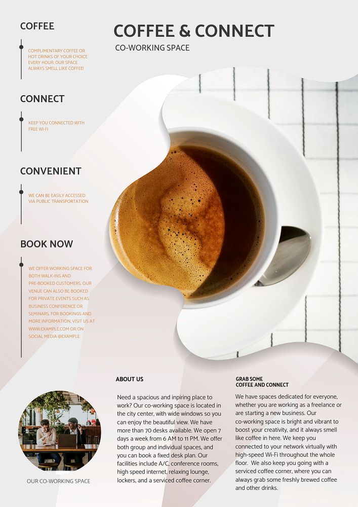 Coffee shop poster template, editable design  