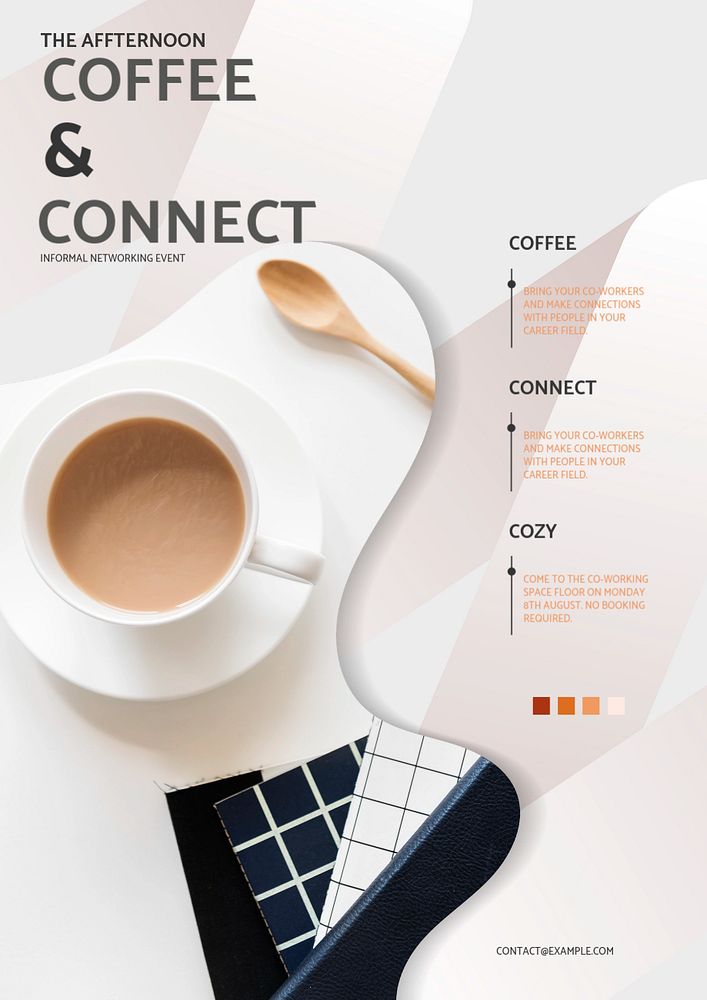 Coffee shop poster template, editable design  