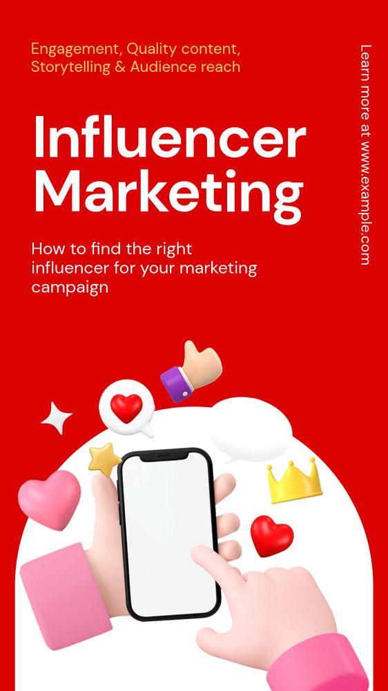 Influencer marketing Instagram story template, editable text and funky design