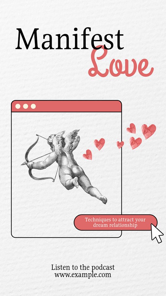 Love manifestation Instagram story template, editable design